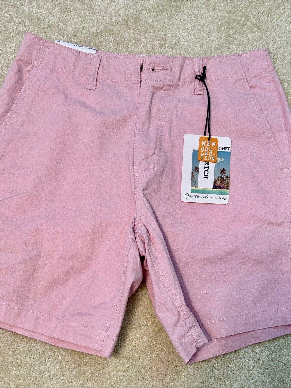 Free Planet Men's Light Pink Flat Front Shorts
